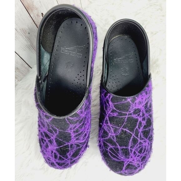 Dansko Clogs Purple Swirl, Purple Wave, Size EU36, Felted Wool Clog - Picture 3 of 12